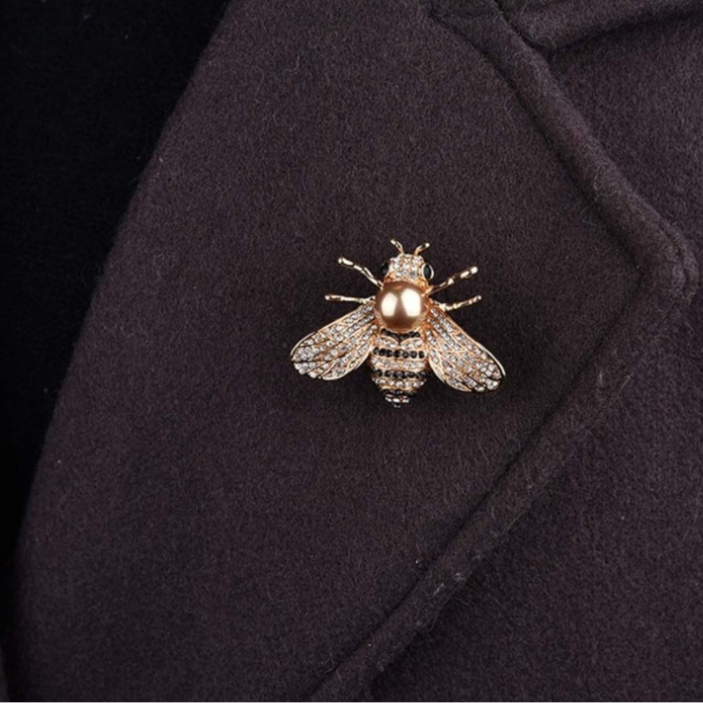 Honey Bee Brooches Crystal Insect